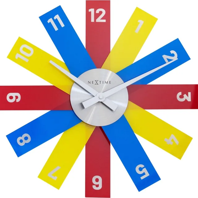 NeXtime Plexi – Design Wandklok – 40 cm – Acryl – Multicolor – Stil Meerkleurig