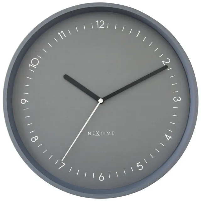 Nextime Wandklok 30 cm - Stil - Aluminium - "Berlijn" grijs