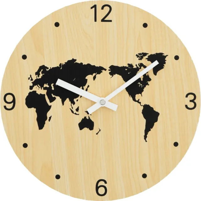 vidaXL Wandklok - Ø30 - cm - bewerkt - hout - geel - en - zwart Geel en zwart