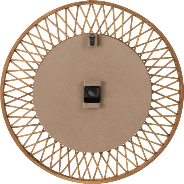 J-Line klok Wonder - rotan - naturel/wit - large - Ø 61.5 cm