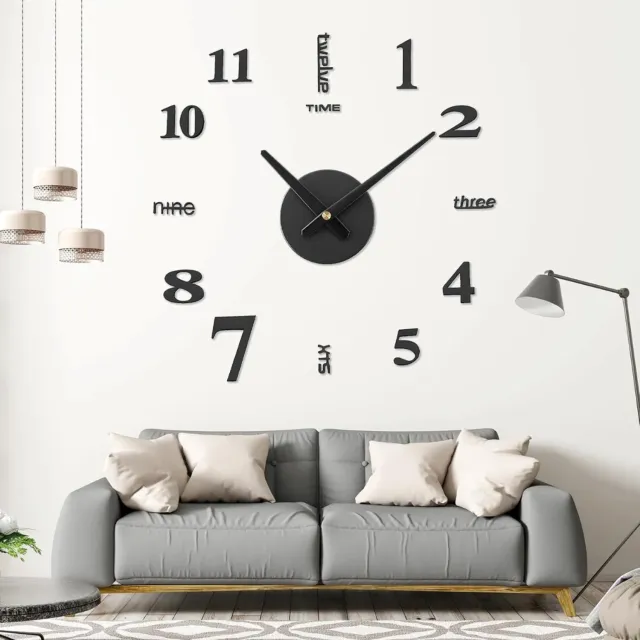DYVNS® Keukenklok - Wandklok Keuken - Muurklok Zwart
