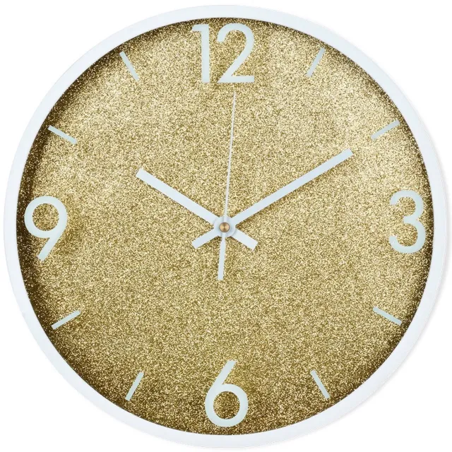 vilde Woonkamer Klok - Goud en Wit - Stijlvolle Wandklok - 29,5 cm - Glamourstijl