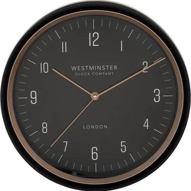 Atmosphera Créateur d'intérieur® Gemengde houten en messing wandklok SVEN Noir