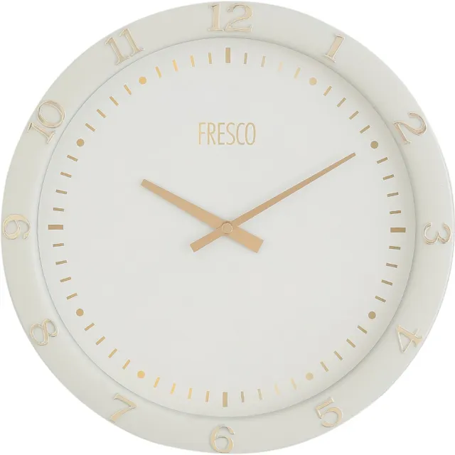 Fresco Wandklok 30 cm Off White - Stille Wandklok - Moderne Wandklok Wit
