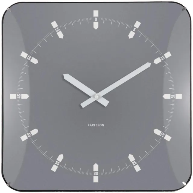 Karlsson Wandklok Sucinto Dome Square - Grijs - 35x35x35cm - Wandklok Modern