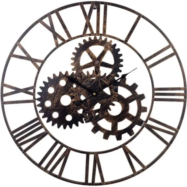 Thuys Klok – Wandklok Modern – Klokken – Industrieel – Ruztiek – Zwart Rustiek Zwart