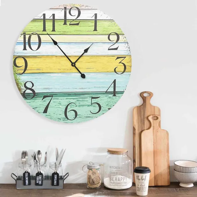 vidaXL Wandklok 60 cm MDF meerkleurig