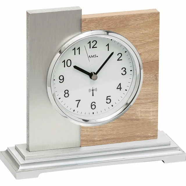 AMS Tafelklok zendergestuurd Sonoma-Aluminium 5151 Zilverkleurig