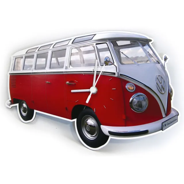 Brisa VW Collection - Wandklok in VW T1 Bulli Bus design rood