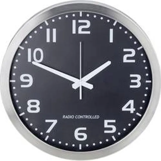 DCF M601508 Wandklok Zendergestuurd 40 cm Aluminium zilver