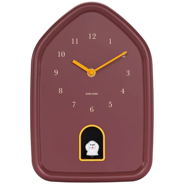 Karlsson Modern Doggy wandklok burgundy rood, foto 2
