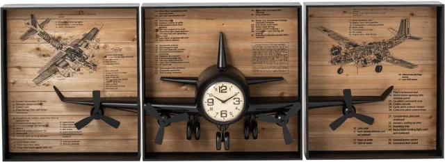 J-Line wandklok - metaal - zwart