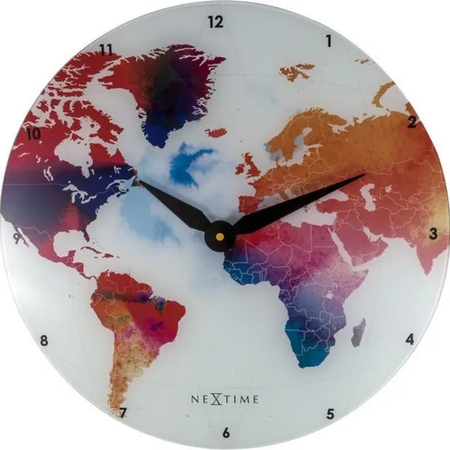 NeXtime NE-8187 Wandklok Colorful Ø43 Glas Multicolor Neutraal