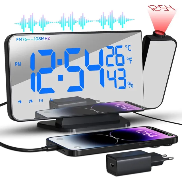 ApexArte® Klokradio met Wekker - Digitale Wekker - Wekkerradio - Zwart