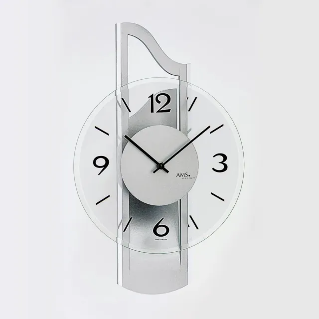 AMS wandklok quartz uurwerk 9678 Zilver
