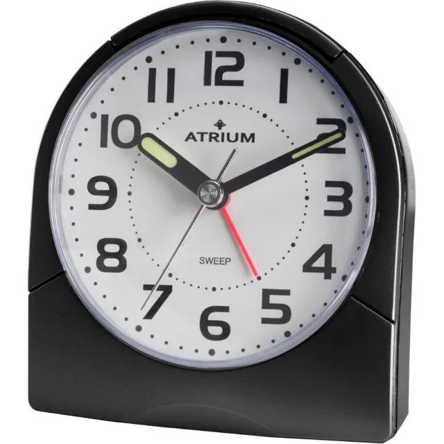 Atrium Wekker - Analoog - Zwart - Duidelijk - Opbouwend Alarm - Snooze - Zonder Tikgeluid - Gemakkelijk in gebruik - Stabiel - Quartz uurwerk - A218-7
