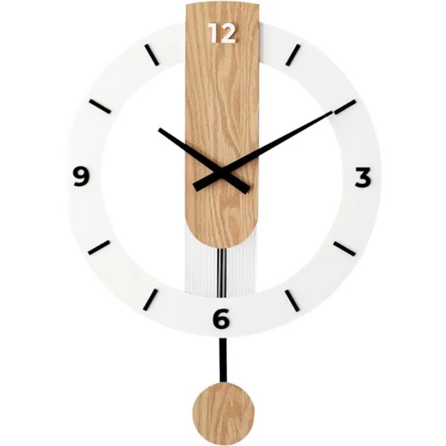 Thuys Houten Schommelklok – Numerieke Houten Timer – Voor Woonkamer – Keuken – Slaapkamer – Kantoor Wit