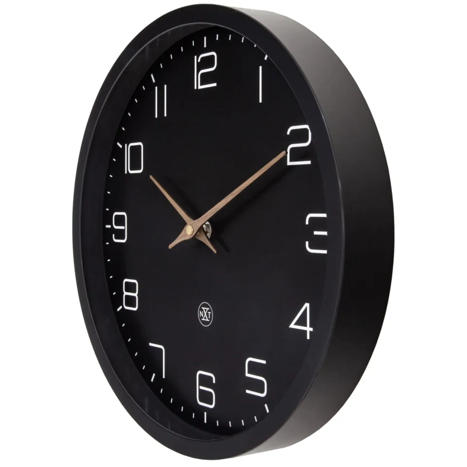 Nextime Wandklok 30cm-Stil-Papier & Bioplastic-nXt 'Eco' zwart, foto 4