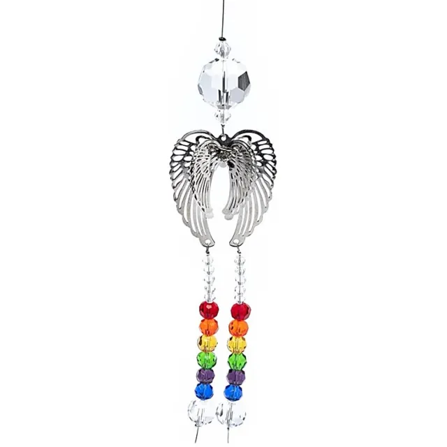 Phoenix Engelenvleugels Kristal & Regenboogkoord - set van 2 stuks - 30 cm - UNI Meerkleurig