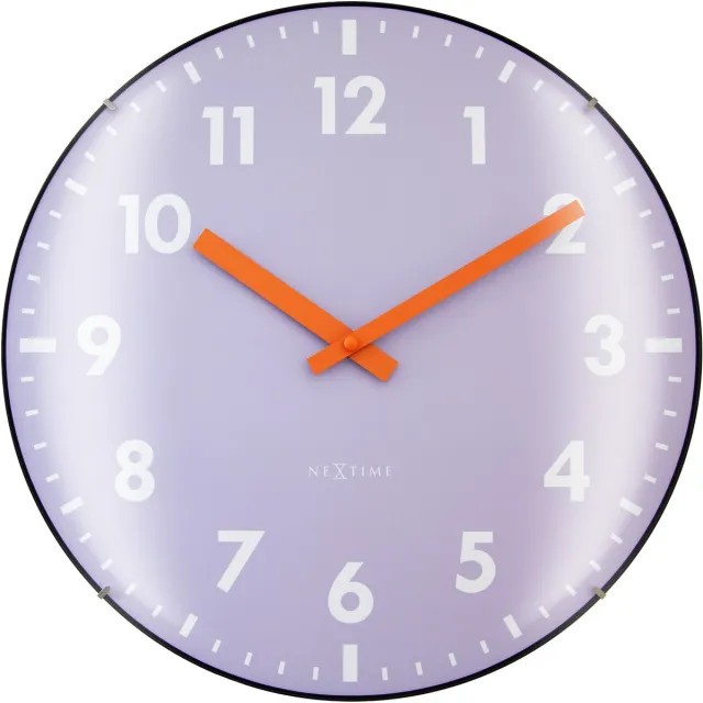 NeXtime Duomo – Wandklok – 35 cm – Koepelglas – Lavendel – Stil