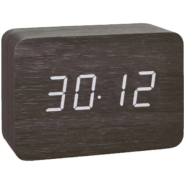 TFA 60.2549.01 minimalistische wekker bruin