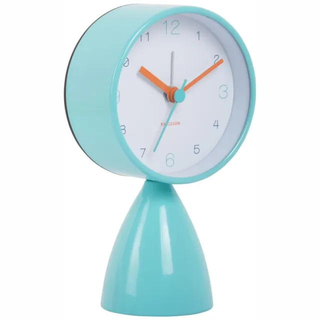 Karlsson Wekker Funky Vibes - Turquoise blue - 7.8x7.8x13.3cm - Modern - Wekker voor slaapkamer - Wekkers Blauw