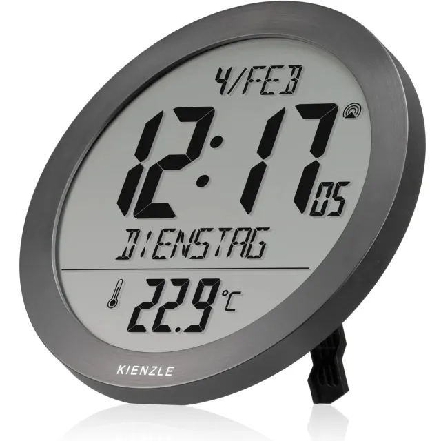 Bresser Kienzle Wanklok - Digitaal - DCF - 20cm - Antraciet