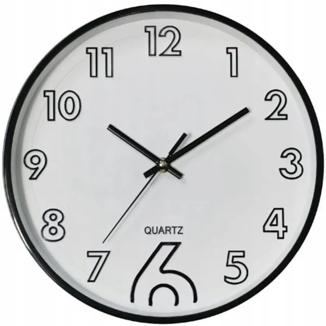 Tragar Wandklok 28,4 cm Zwart – Stille Analoge Klok met Quartz Uurwerk – Moderne Ronde Klok