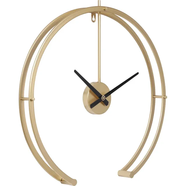 LW collection moderne wandklok Goud 52cm - Grote industriële gouden wandklok - Muurklok Goud industrieel - Minimalistische Goudkleurige Klok