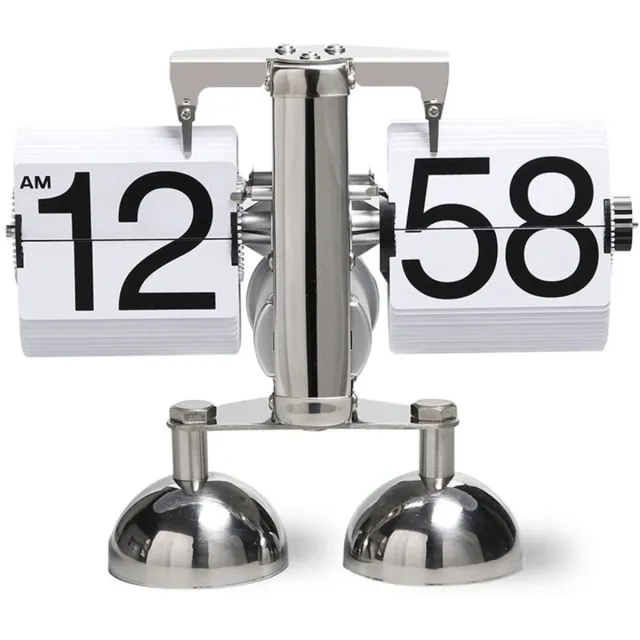 longziming Tafelklok Flip – Retro Flipklok – Automatische Mechanische Klok – Duidelijk Display – Stijlvol Retro Ontwerp – Betrouwbaar Mechanisme – Perfect voor Bureau of Woonkamer Wit