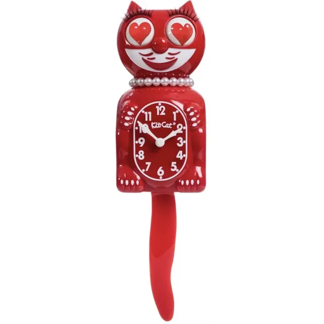 Kit Cat Klock The Classic Kit-Cat-Klock Rode Lady Heart Eyes Editie Klok Rood