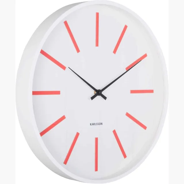 Karlsson Wandklok Arruga Retro - Helderrood - Ø40cm - Wandklok Modern