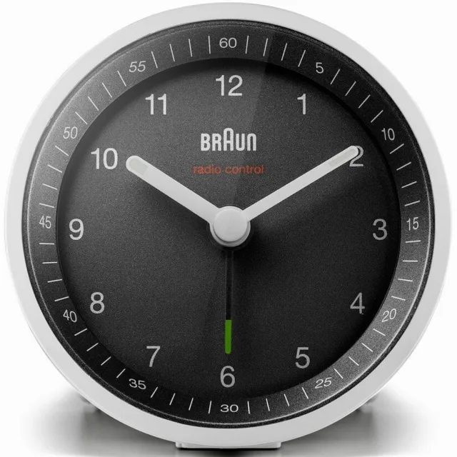Braun BC07WB-DCF - Wekker - Analoog - Radiogestuurde tijdsaanduiding - Wit - Zwart