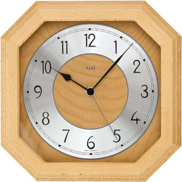 AMS Wandklok radiogestuurd AMS - 5864-18 Bruin