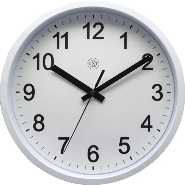 NeXtime Wall clock - 25,5 cm - Plastic - 'Robust' wit