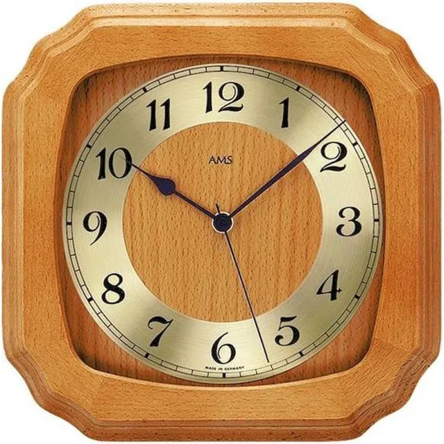 AMS Wandklok radiogestuurd AMS - 5866/9 Goud