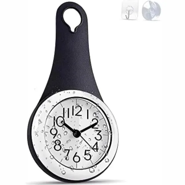 Missan Online Douche klok - Badkamerklok - Badkamer Klok Waterdicht - Douche klok - Badkamer klok - Keuken klokje zwart - 4