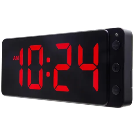 Nextime Tafel-/wandklok 27,2 x 10,8 x 3 cm - LED - ABS 'Digitale klok' Zwart