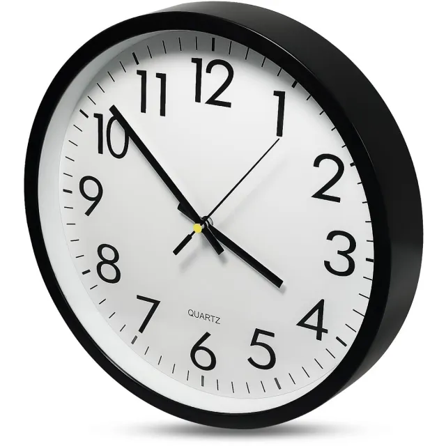 Gentpovth Ronde wandklok van Gentpovth, 25 cm, stille, niet-tikkende, decoratieve kwartsklok, moderne stille wandklok met kwarts, werkt op batterijen, voor kinderkamer, keuken, woonkamer, slaapkamer, kantoor en gang.