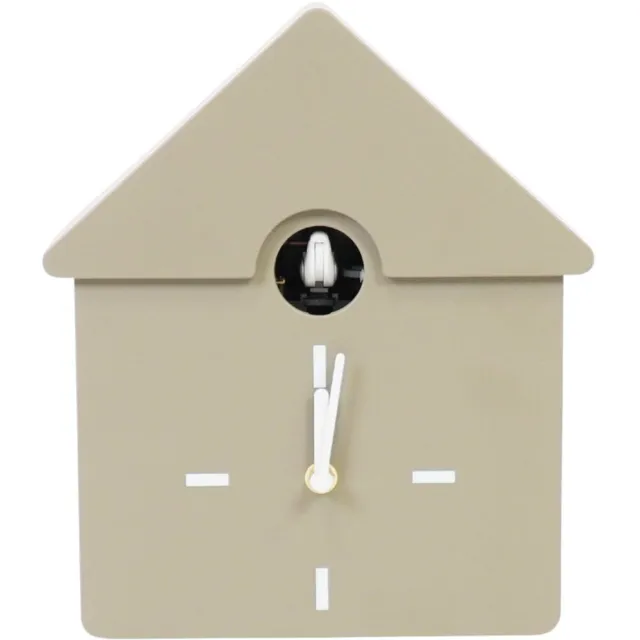 Housevitamin Unieke Koekoeksklok Taupe – Wandklok & Kastklok – Modern – Zowel Ophangen als Neerzetten – 24×27×9 cm – Geschenk van het Jaar 2026!