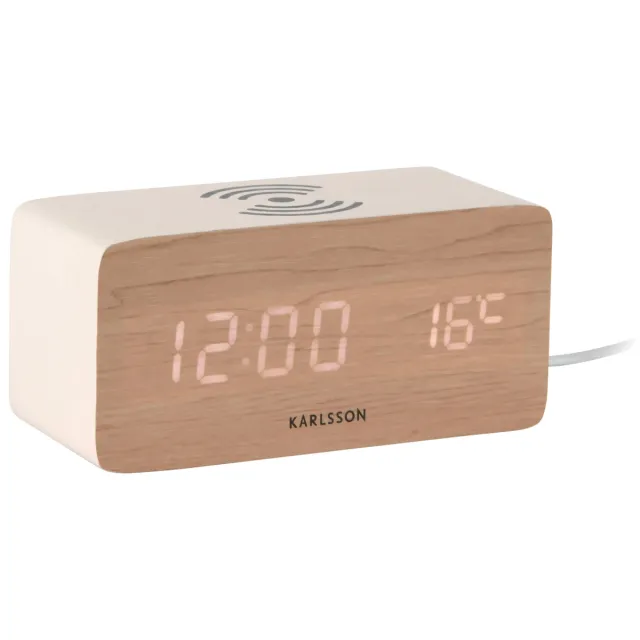 Karlsson Block wekker wit White wash