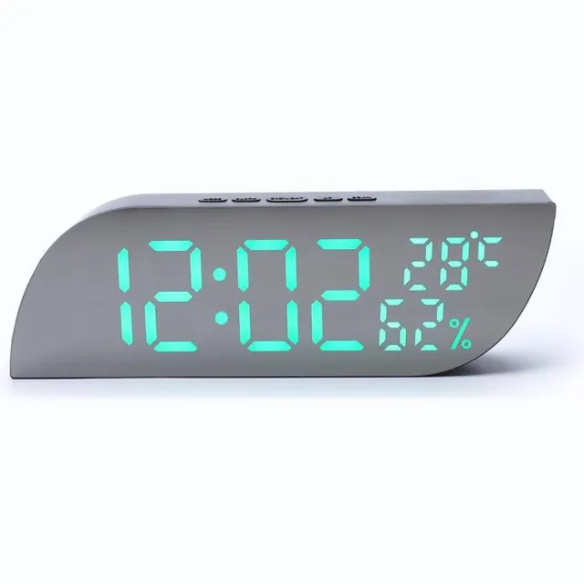 VHV Grote Digitale Wandklok en Bureauwekker - LED Wandklok met Datum en Temperatuurweergave - Stijlvolle Klok voor Woonkamer, Kantoor en Slaapkamer Groen