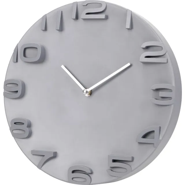 SensaHome Wandklok Santiago - Moderne Ronde Klok met Cijfers - Ø30cm - Grijs