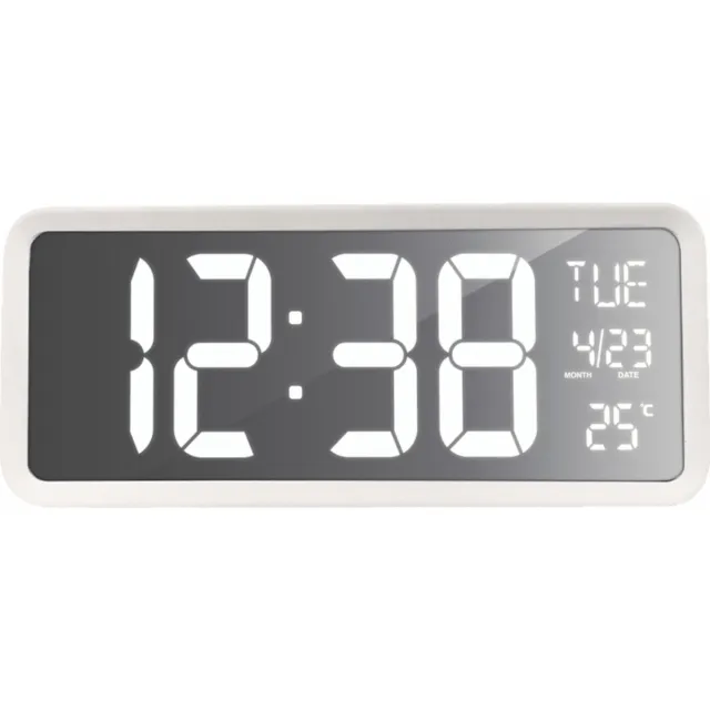 Technoline Wandklok / Tafelklok grote duidelijke cijfers - Datum & Dag aanduiding - Temperatuur - Technoline WS 8130 Wit