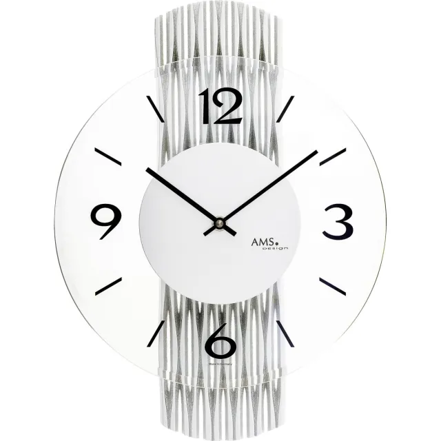 AMS 9694 moderne glazen wandklok