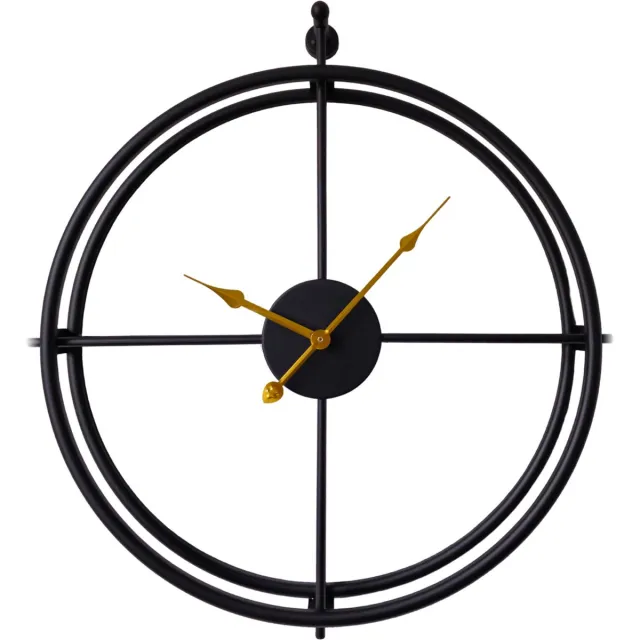 Fresco Klokken Fresco - Aurora Luxe Wandklok Zwart – Minimalistische Elegantie - 50 cm