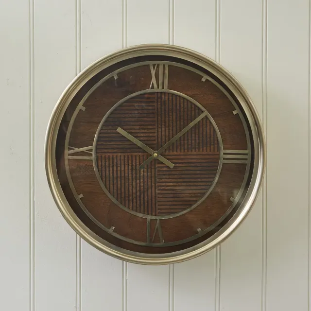 Rivièra Maison Sebastiaan wandklok mangohout naturel, foto 2
