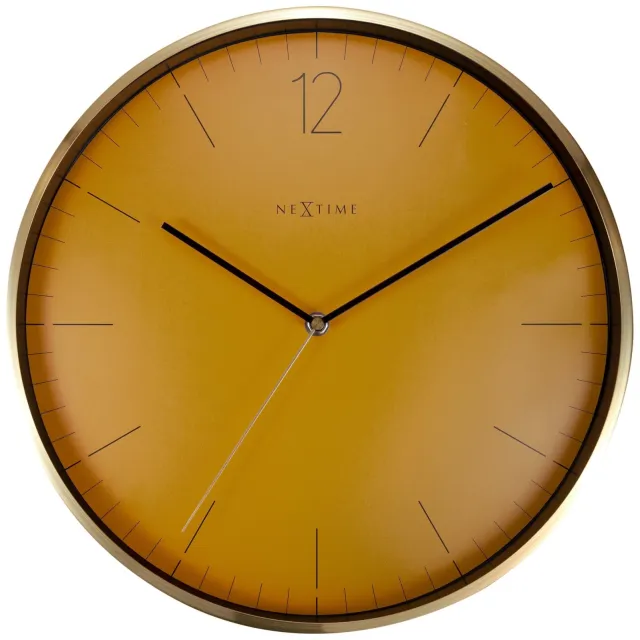 Nextime Wandklok - 34 cm - Glas Metaal - Vintage 'Essential Gold' Goud