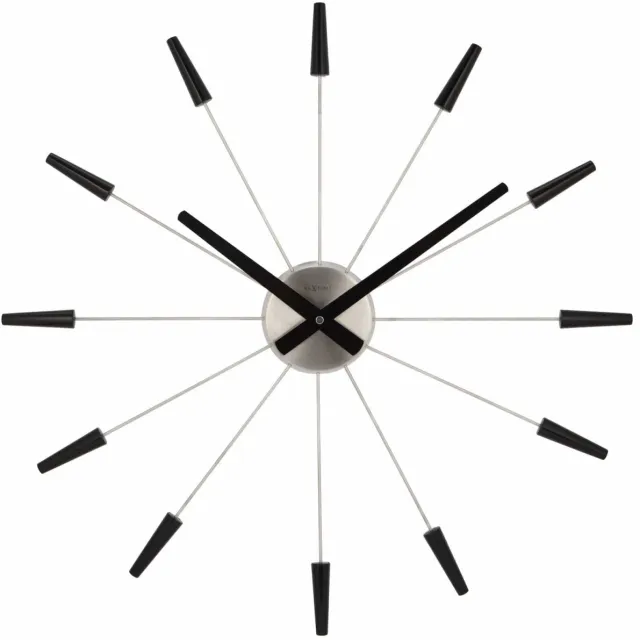 Nextime Stille wandklok - Vintage - 58 cm - Roestvrij staal - 'Plug Inn' Wit