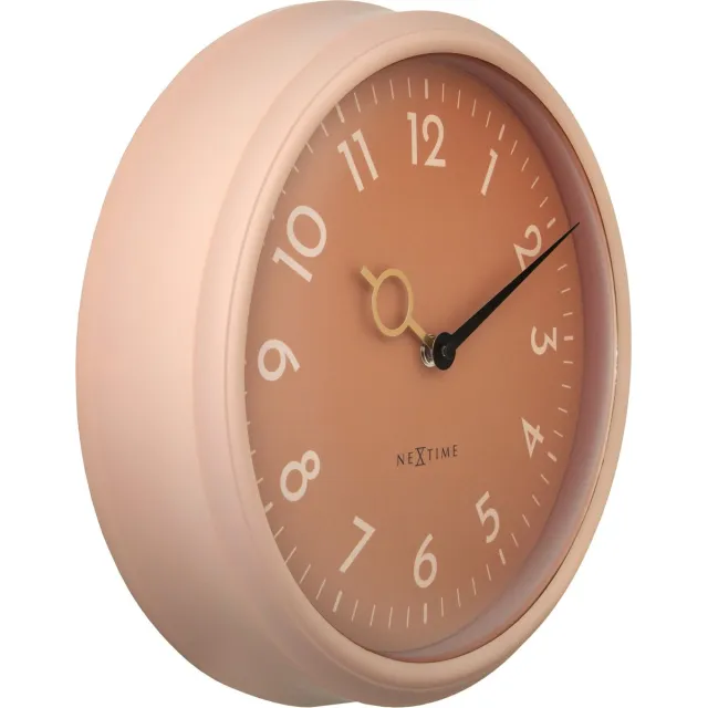 NeXtime Wandklok 30,5cm - Stil - Perzik - ABS - NeXtime 'Golden Hour Wall' Peach